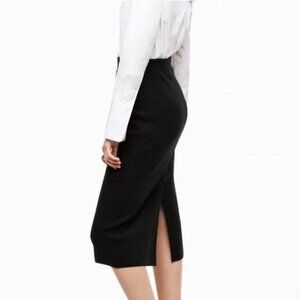 NWOT ARITZIA  BABATON | Johan Italian Stretch Wool - Blend Black Midi Skirt
